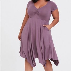Torrid Jersey Strappy Handkerchief Dress in Mauve